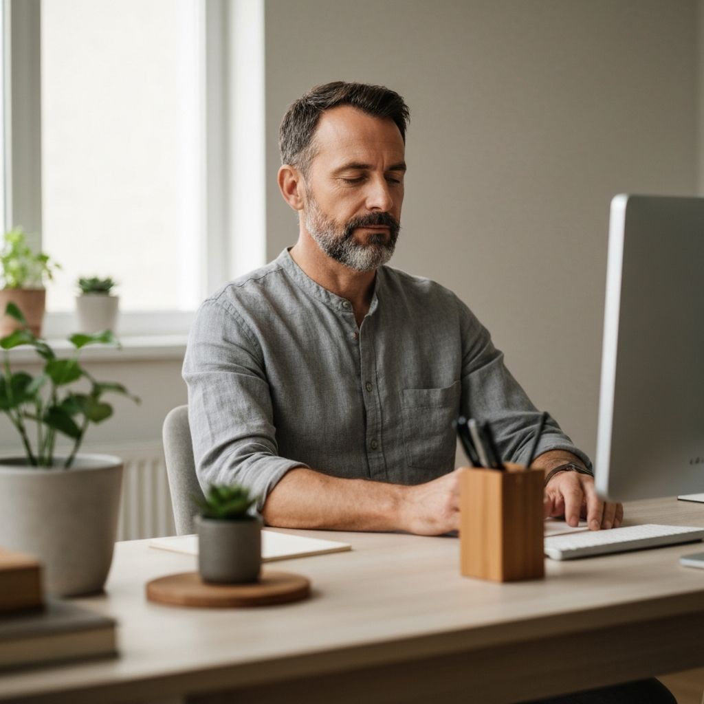 Person in peaceful state of calm focus